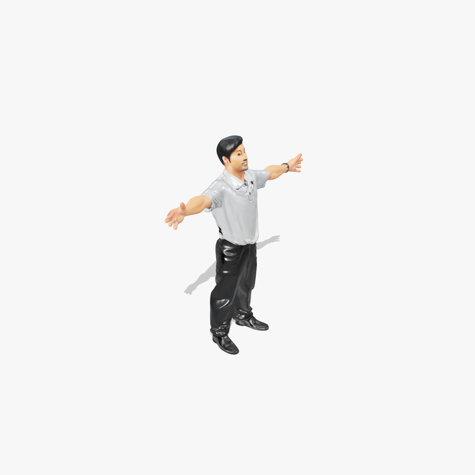 Casual Male with Arms Outstretched Model Pack